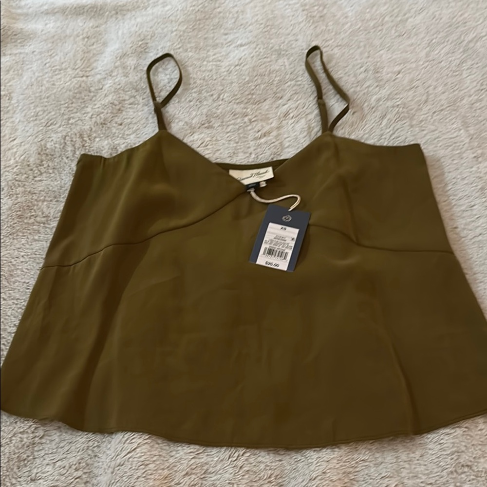 Universal Thread Green Crop Camisole with Spaghetti Straps